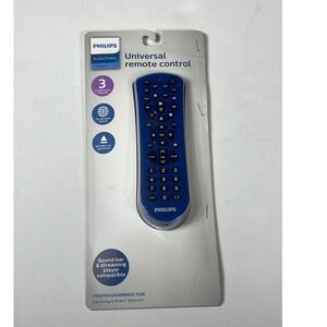 Philips Universal Remote Control 3 Device Audio Video Preprogrammed Samsung Roku